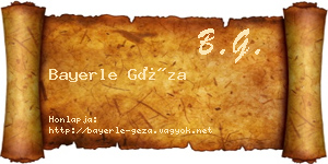 Bayerle Géza névjegykártya