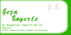 geza bayerle business card